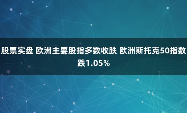 股票实盘 欧洲主要股指多数收跌 欧洲斯托克50指数跌1.05%